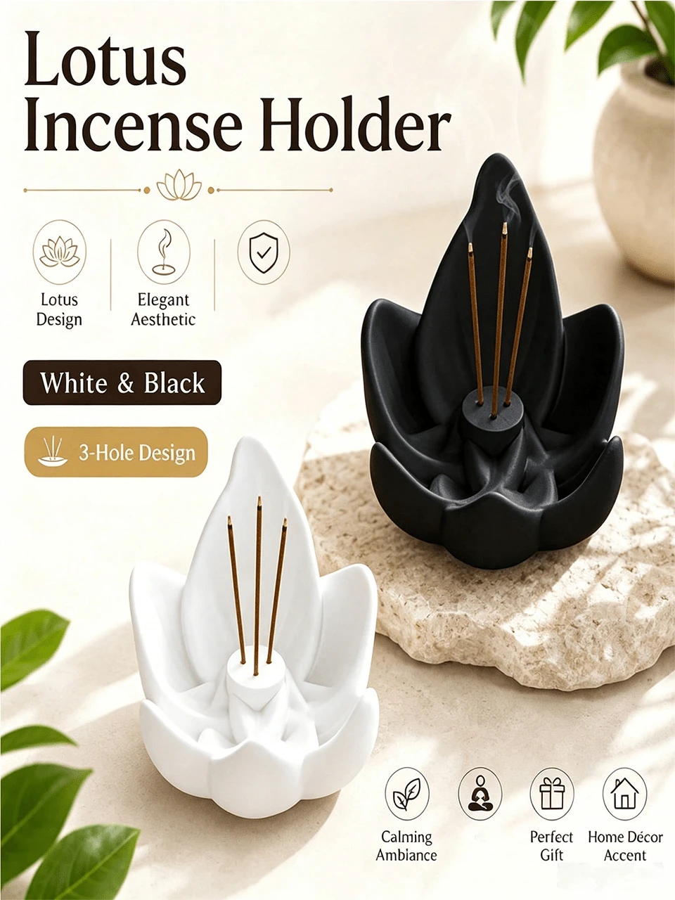 Creative Lotus Shaped Aromatherapy Burner, Home Fragrance Decor, Helps Regulate Mood, Purify Air, Assist Sleep, Meditation And Relaxation. Essential Fragrance Tool For Yoga And Meditation Enthusiasts - Creative Lotus-shaped Aroma Burner - View 1