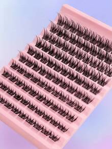Asiteo 120pcs False Eyelashes, Cluster, Single Thick, Natural D Curl, 8-16mm, DIY False Eyelashes, Eyelash Clusters, Single Eyelashes, False Eyelashes, False Eyelashes - D - View 3