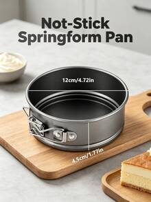 Set Loyang Kue Springform 1/3 buah, Cetakan Kue Anti Lengket dengan Alas yang Dapat Dilepas, Cetakan Kue Bulat, Cocok untuk Kue Keju, Pai, dan Makanan Penutup - Peralatan Memanggang - Gaya Bulat - View 10