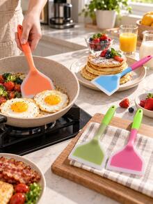 2/1pc Silicone Spatula Set, Non-Stick Heat-Resistant Turner, Suitable For Pancakes, Steak, Stirring, Grilling Kitchen Use, Multi-Color - Multicolor - View 7