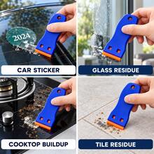 1PC Plastic Scraper Set With 10/20/30/50pcs Replacement Plastic Blades, Multi-Purpose Sticker & Label Remover Tool With Non-Slip Handle, Adhesive Cleaning Scraper For Windows, Floors, Stoves, Car Glass & Home Use - Multicolor - View 9