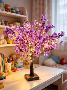 1PC 55CM Tall 60-Light Warm White Fairy Tree Lamp, USB + 3 AA Batteries Dual Power Supply, Ins Style Ambient Desktop Decor Light, Bedroom Homestay Party Ornament, Birthday Holiday Gift LED Tree Light - Multicolor - View 3
