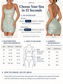 Women's Spaghetti Strap Criss-Cross Front Fitted Mini Dress, Ruched Waist With Ruffle Hem Satin Slip Dress, Suitable For Summer, July 4th, Y2K Retro Vacation And Sexy Nightclub Style - Green - View 7