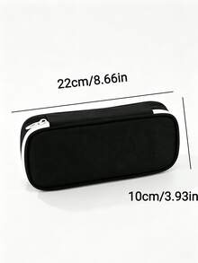 1pc Simple Solid Color Large Capacity Student Pencil Case, Multi-Layer Classification Storage Pencil Bag, Campus Large Capacity Desktop Stationery Storage Bag, Multi-Function Dormitory Cosmetic Storage Bag, Can Be Used To Store Pens, Rulers, Erasers And A Series Of Pencil Cases, Back To School Season Must-Have - Multicolor - View 3
