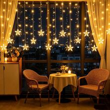1pc LED USB Star Window Decorative Lights, Adjustable Hanging String Lights, Home Decor Lights, Suitable For Christmas Theme Events, New Year Countdown, Birthday Party, Indoor Theme Party, Indoor Decoration, Christmas, Wedding - Star - View 1