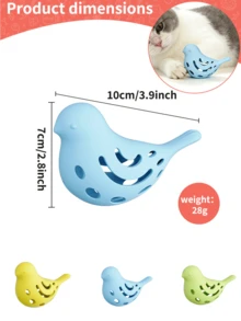 3pcs/1pc Interactive Bird-Shaped Cat Toy, Suitable For Cats And Kittens, Durable Chewable Teeth Cleaning, With Wiggling Motion, Relieves Anxiety And Boredom, Indoor Play Stimulates Hunting Instinct, Suitable For All Cat Breeds - Multicolor - View 9