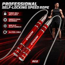 MOGOLD Professional Self-Locking Speed Jump Rope - 3 Meters Adjustable Steel Cable, Smooth Dual Bearings, Non-Slip Aluminum Alloy Handles, Adult Fitness/Boxing/Weight Loss High-Speed Jump Rope - T07 - View 1