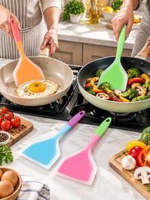 2/1pc Silicone Spatula Set, Non-Stick Heat-Resistant Turner, Suitable For Pancakes, Steak, Stirring, Grilling Kitchen Use, Multi-Color - Multicolor - View 10