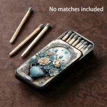 1件復古精緻收納盒，便攜高端金屬收納盒（不含火柴），多功能收納盒，復活節、聖誕節和情人節的完美禮物 - 彩色 - 查看 10