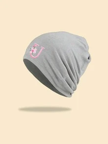 1pc Unisex A-Z Letters Thin Slouch Beanie Hat, Ponytail Design Hat For Women, ,Outdoor Skull Cap, Ideal For Spring/Autumn Streetwear - Grey - View 26