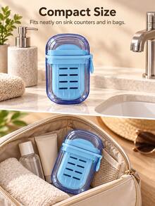 Portable Travel Soap Box With Lid And Drainage Tray, Compact Sealed Soap Box With Snap Lock, Suitable For Bathroom, Gym And Business Trip, Travel Essential, Bathroom Storage, Holiday Accessory And Christmas Gift - Soap Box - View 5