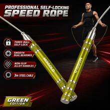 MOGOLD Professional Self-Locking Speed Jump Rope - 3 Meters Adjustable Steel Cable, Smooth Dual Bearings, Non-Slip Aluminum Alloy Handles, Adult Fitness/Boxing/Weight Loss High-Speed Jump Rope - T07 - View 11