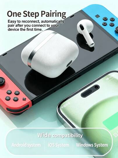 True Wireless Bluetooth Earbuds, Built-In Microphone For Clear Calls, Long Battery Life, Sweat-Proof Design, Comfortable Fit, Compatible With IOS And Android Devices, Suitable For Fitness, Running And Daily Use