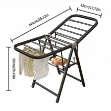 X-Shaped Folding Clothes Drying Rack, Multi-Layer Drying Bars, Stable Load-Bearing, For Balcony Drying, Indoor Towel Drying, Home Clothes Air-Drying & Household Storage - Multicolor - View 12