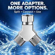 Universal Y Shaped Water Pipe Splitter, 1 In 2 Out Threaded Fitting For Dishwasher & Instant Water Heater - Multicolor - View 4