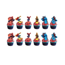 Cake Topper Set, Superhero Happy Birthday Cake Decorations, Cupcake Toppers, Superhero Cake Picks For Birthday, Halloween, Thanksgiving, Christmas - Multicolor - View 7