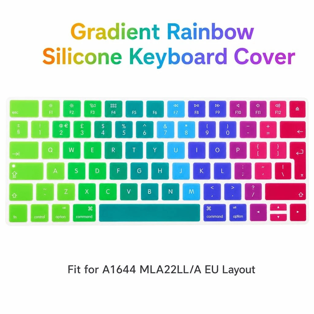 1pc Gradient Silicone Keyboard Cover Compatible With Apple Magic Wireless Bluetooth Keyboard MLA22LL/A A1644 2015 Released,EU English Layout,Ultra Thin,Dustproof,Gradient Pink/Grey/Blue/Purple/Rainbow - View 1