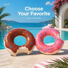 1/2/3pcs Inflatable Swim Rings, PVC Inflatable Swim Rings, Unisex Adult Underarm Floats, Including Green, Pink, Chocolate Donut Shape, Watermelon Shape, Suitable For Summer Water Sports, Pool Parties, Beach Parties, Swimming Pools, Beaches, Summer Vacation Leisure Swim Rings - Multiple Styles - View 5