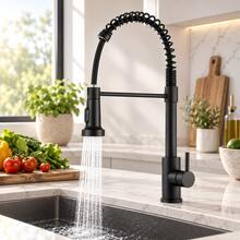1 pieza Juego de extensión universal para grifos de cocina con rociador, manguera y cabezal giratorio 360° con diseño antisalpicaduras y ahorro de agua con cierre de un clic, accesorio para decoración del hogar, baño, regalo para navidad, verano, invierno, inauguración de casa, boda y fiesta - A - Ver 4