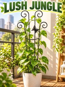 Portable Plant Stem Support Rack, Stackable Iron Space-Saving Climbing Frame, Lightweight Flower Stand For Indoor Plants, Suitable For Women, Windowsill, Room, Bedroom, Home Garden Decoration, Flower Pot Accessories, Indoor Flower Pot - One Size - View 10