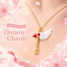 1pc 2026 Newest Popular Necklace Magical Girl Sakura Bird Staff Magic Wand Keychain Pendant Accessory - Birthday Gift - Halloween Gift - Party Gift - Best Gift - Multicolor - View 6