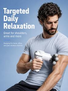 Portable Mini Massage Gun, Deep Tissue Muscle Massager With 5 Interchangeable Massage Heads, Rechargeable Handheld Percussion Massager For Body, Neck, Back Pain Relief And Fitness Relaxation - View 5