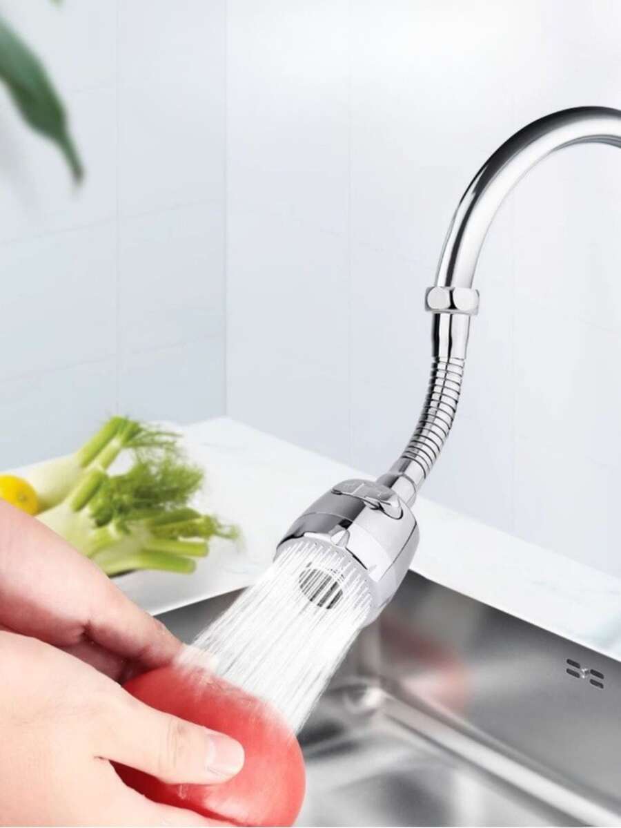 1pc Kitchen Faucet Extender, 360° Rotating Faucet Aerator, 2 Spray Modes, Single Hole Installation Water-Saving Nozzle, Durable Round ABS Material, Suitable For Sink And Shower Faucet Accessories