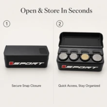 1pc Sport Style Car Coin Holder, 4 Slots Change Organizer Storage Box, Portable Dustproof Coin Case For Toll Booth Parking, Universal Car Interior Accessories For Most Vehicles Trucks SUV - SPORT - View 4