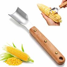 1/2pcs Wooden Handle Corn Stripper Tool, Stainless Steel Corn Kernel Remover With Riveted Handle, Manual Corn Peeler & Cob Scraper For Fresh Corn, Kitchen Cooking Tool - Multicolor - View 12