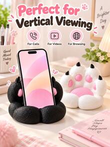 Cute 3D Printed Cat Paw Phone Stand | Creative Desktop Decor Practical Tablet/Phone Holder | Essential Dorm Room Desktop Decor | Must-Have Beach Accessory | Practical Car Storage Accessory | Room Decor Gift And Small Trinket - Multicolor - View 4