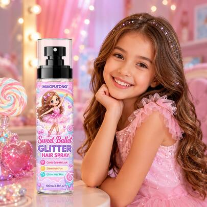 MIAOFUTONG Spray de purpurina multiusos para cabello y cuerpo de 100 ml - Spray brillante para cuerpo, cabello y ropa