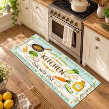 Printed Long Runner Rug, Indoor Home Decor, Kitchen Runner, Entryway Doormat, Hallway Entrance Decor, Bedroom Bedside Rug, Living Room Rug, Laundry Room Rug, Bathroom Mat, Suitable For Apartment, Dorm And Home Daily Decor - Multicolor - View 2