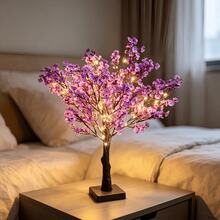 1PC 55CM Tall 60-Light Warm White Fairy Tree Lamp, USB + 3 AA Batteries Dual Power Supply, Ins Style Ambient Desktop Decor Light, Bedroom Homestay Party Ornament, Birthday Holiday Gift LED Tree Light - Multicolor - View 10