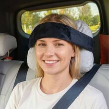 Adjustable Car Headrest Strap, Travel Neck Support Holder Prevents Head Nodding & Neck Fatigue, With Soft Sleep Eye Mask, Portable Foldable Head Stabilizer For Long Road Trips, Car Travel Accessories (Pillow Not Included) - Multicolor - View 3