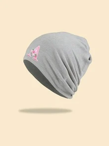 1pc Unisex A-Z Letters Thin Slouch Beanie Hat, Ponytail Design Hat For Women, ,Outdoor Skull Cap, Ideal For Spring/Autumn Streetwear - Grey - View 17