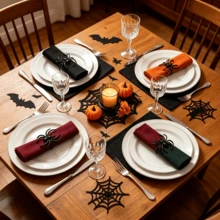 4/12pcs Halloween Spider Napkin Rings Creative Table Decor Napkin Holders Party Dinner Tabletop Arrangement Props Holiday Accessories - Multicolor - View 7