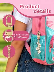 Gold Rolled Chain Accessories Set With 360° Rotating Lobster Clasp And Open Jump Rings, Suitable For DIY Keychains, Bag Charms, Backpack Decorations And Handmade Jewelry Making, Finished Product And Decorative Pendants Not Included - 1 Roll Of Chain + Door Hook + Jump Ring - View 2