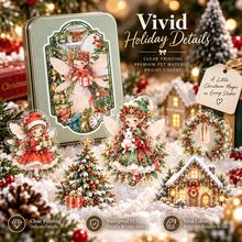Christmas Box Series Tin Box Stickers, Christmas Theme Cute Girl Planner Stickers, DIY Decorative Stickers - Multicolor - View 5