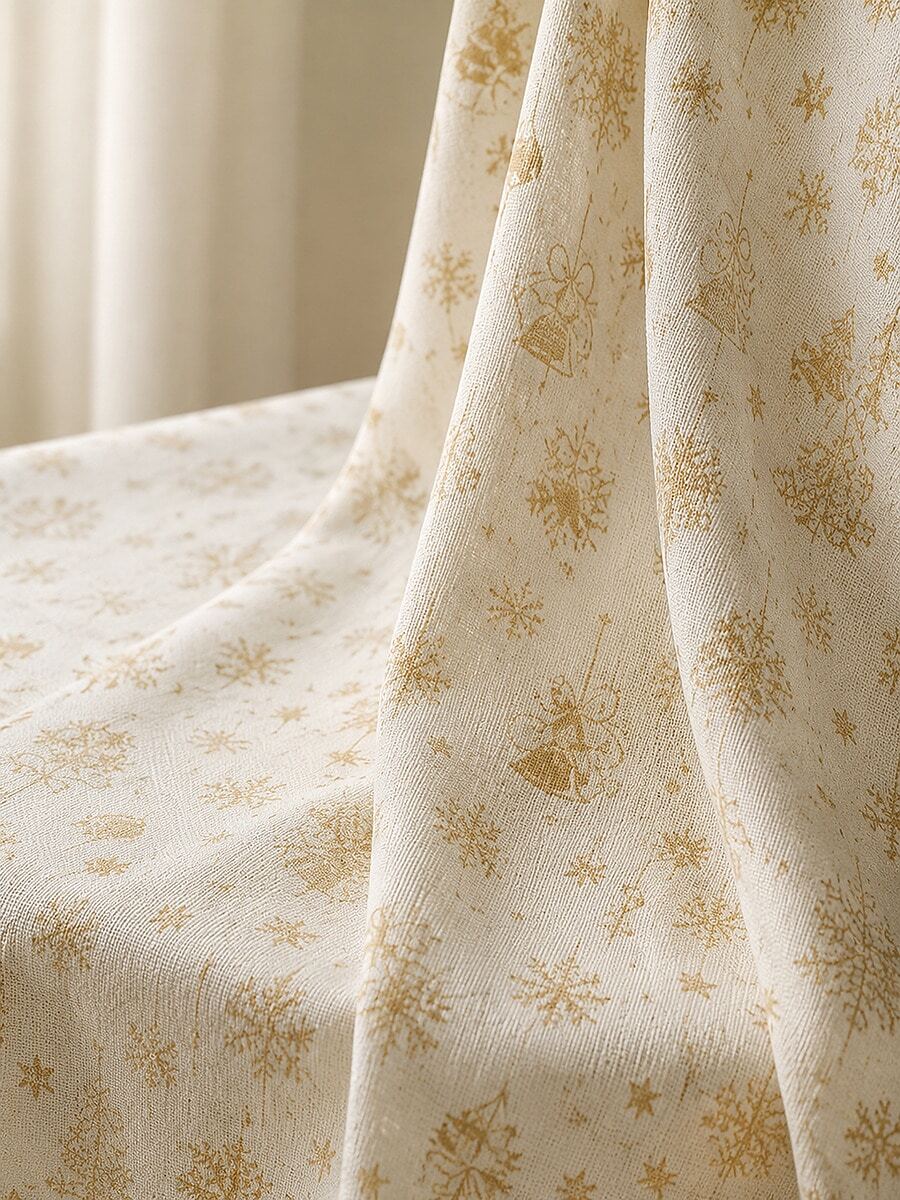 HHMC 1pc Christmas Interior Decor Fabric, Printed Patterns, High-Quality Breathable Material, 150 Cm Wide, Suitable For Fall And Winter, DIY Sewing For Bags, Curtains, Cushions, Pillows, Tablecloths, And Other Crafts - Multicolor - View 1