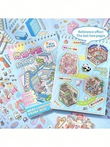 1 buah Buku Stiker Lanskap Mikro 3D, Stiker Scrapbook Kreatif Buatan Tangan untuk Membuat Adegan DIY, Dilengkapi dengan Pinset, Cocok untuk Scrapbooking, Dekorasi Perencana, Pembuatan Adegan DIY di Meja, Hadiah Luar Biasa untuk Pecinta Kerajinan Tangan - MultiWarna - View 7