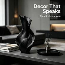 1PC Minimalist Nordic Style Christmas Gift Sculpture-Like Twisted Texture Vase, Modern Asymmetrical Curved Decorative Vase, Living Room Bedroom Home Desktop Centerpiece Decor - Multi-color - View 7