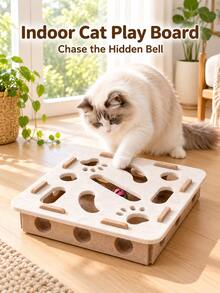 Mainan Kucing Peliharaan Kotak Puzzle Felt Papan Labirin Persegi Permainan Berburu Multi-Lubang Interaktif Dengan Lonceng dan Bola Alat Bermain Cakar Anak Kucing Petak Umpet Penangkap Alat Latihan Dalam Ruangan Pusat Aktivitas Hewan Aksesori Penggaruk Perlengkapan Pelatihan - MultiWarna - View 15