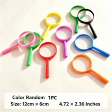 Magnifying Glass Plastic Handheld Magnifying Glass Mini Handheld Magnifying Glass Science Classroom Outdoor Observation Party Fun Tool (Random Color) - Multicolor - View 7
