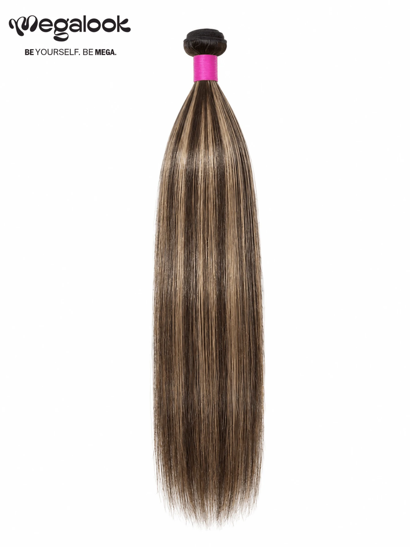 MEGALOOK 1件裝 Balayage 挑染絲滑直髮束 100% 真人髮接髮 柔軟不打結 10A 未加工巴西真人髮 女款巴西真人髮束 - 彩色 - 查看 1