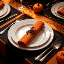 4/12pcs Halloween Spider Napkin Rings Creative Table Decor Napkin Holders Party Dinner Tabletop Arrangement Props Holiday Accessories - Multicolor - View 6
