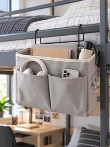 2pcs/1pc Bedside Hanging Storage Organizer, Washable Fabric Material, Suitable For Dormitory Bunk Bed, Desk And Other Places, Equipped With Metal Frame Hook, Can Hang Multiple Storage Pockets. - Multicolor - View 4