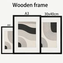 Mosearon 3件/2件/1件裝黑色MDF相框 A4證書框 30*40CM海報框 無卡紙 壓克力透明面板 適用客廳、臥室、藝廊牆面裝飾 - 黑色 - 查看 1