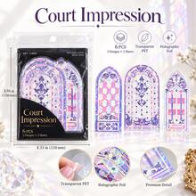 Moonlight Window Series PET 3D Holographic Sticker Pack, Vintage Window Ice Crystal Scrapbooking Material Stickers, DIY Decorative Stickers - Multicolor - View 2