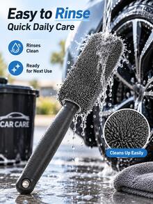 Soft Microfiber Car Wheel Cleaning Brush, Scratch-Free Rim And Tire Brush, Flexible Deep Cleaning Detail Tool, Multi-Function Wheel Brush For Sedan, Truck, SUV, Motorcycle, Washable And Reusable - Multiple Styles - View 1