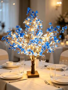 1PC 55CM Tall 60 LED Warm White Fairy Tree Light, USB + 3 AA Battery Dual Power Supply, Ins Style Atmosphere Desktop Decor Lamp, Bedroom Homestay Party Ornament, Birthday Holiday Gift LED Tree Light - Warm White - View 6